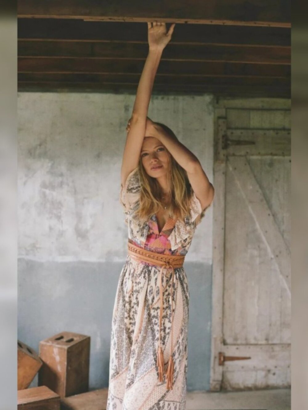 Anthropologie Let Me Be Quilted Ruffle Patchwork Maxi Dress Sz PXS - Picture 2 of 6